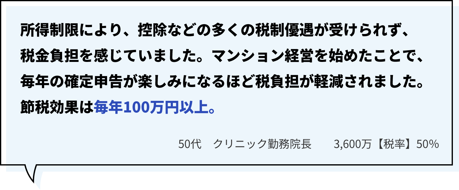 営業されると思っていましたが、家族構成や相続まで含めた“設計力”に安心しました/51歳・開業医